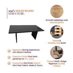 Flute Wooden Dining Table Set - Dining Set - Gharaana