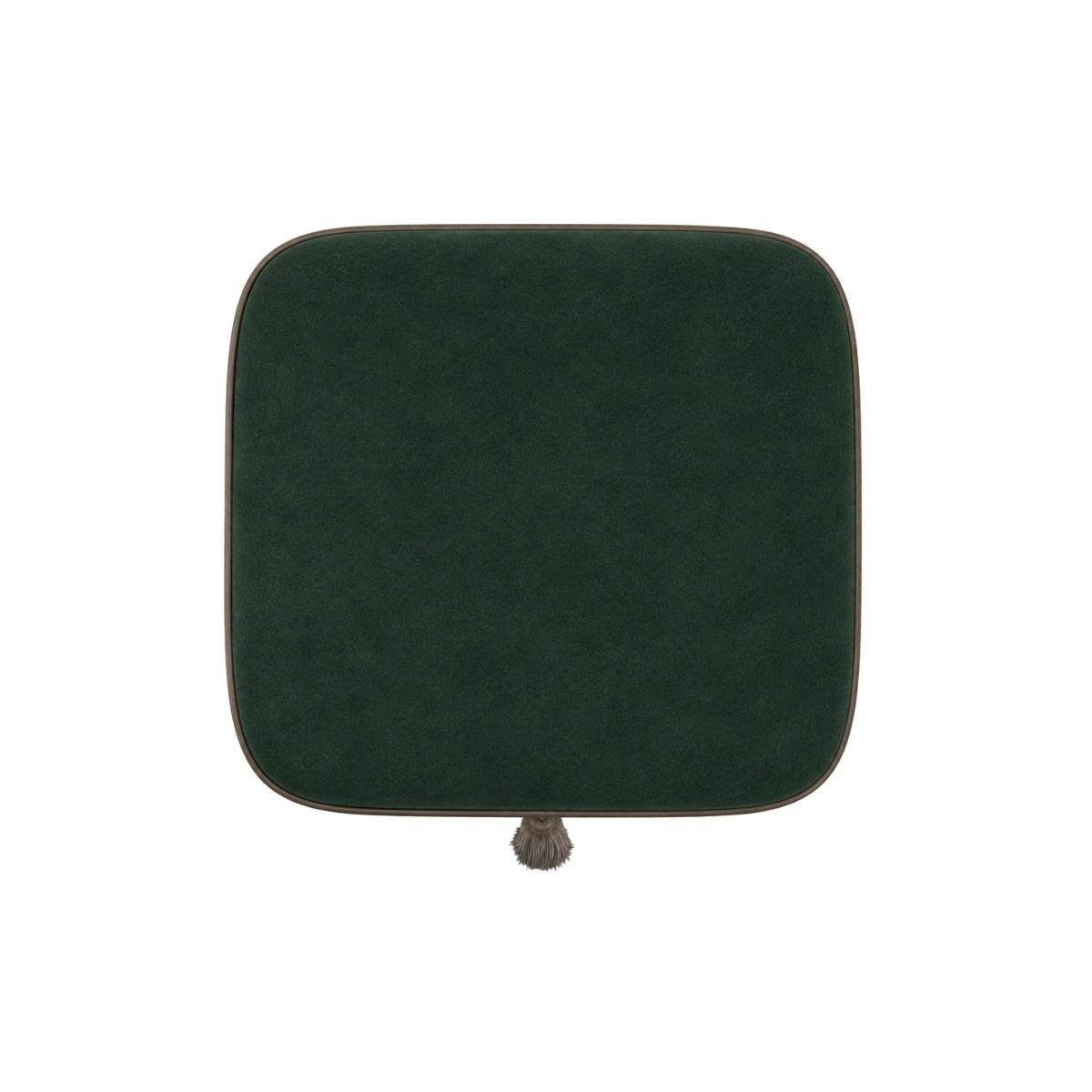 Chester Plush Wooden Ottoman - ottoman - Gharaana