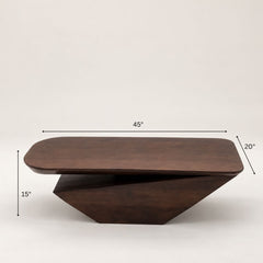 Gravity Modern Solid Wood Coffee Table - Large - Centre Tables - Gharaana