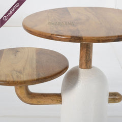 Sloan Armchairs with Aurum Side Table Combo (Set of 3) - Armchairs - Gharaana