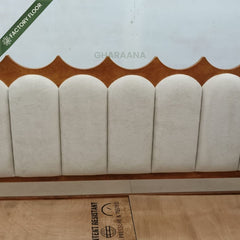 Ellora 100% Solid Wood Upholstered Bed - Beds - Gharaana
