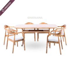 Harmony Wooden Dining Table Set - Dining Set - Gharaana