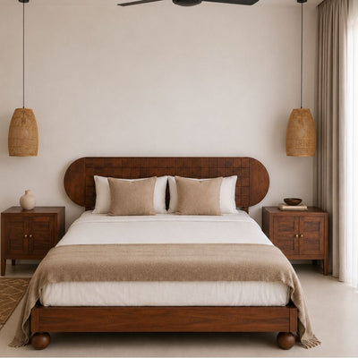 Isha 100% Solid Wood Bed - Beds - Gharaana