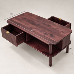 Kram Wooden Storage Centre Table - Centre Tables - Gharaana