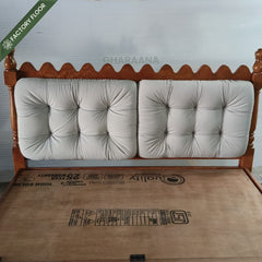 Sevilla 100% Solid Wood Upholstered Bed - Beds - Gharaana