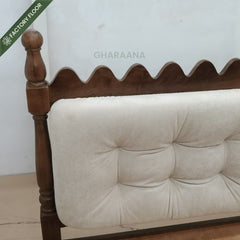 Sevilla 100% Solid Wood Upholstered Bed - Beds - Gharaana