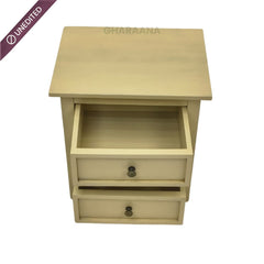 Kavya Wooden Bedside Table - Bedsides - Gharaana