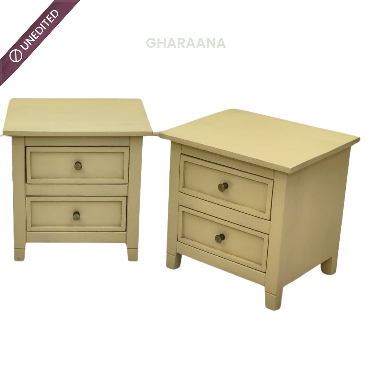 Kavya Wooden Bedside Table - Bedsides - Gharaana