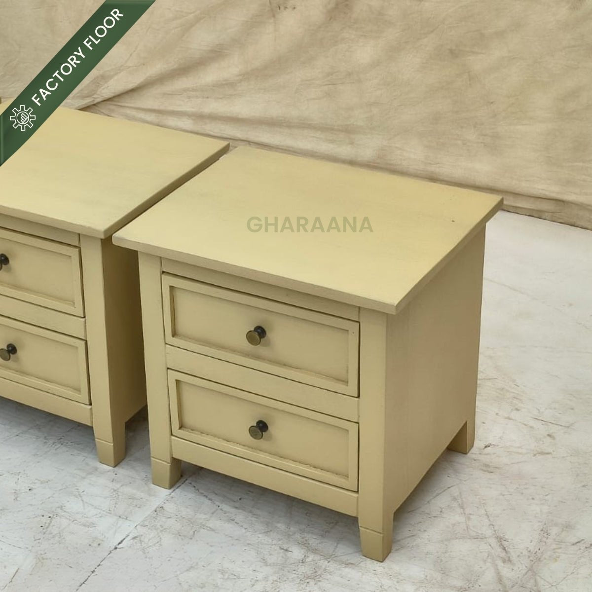 Kavya Wooden Bedside Table - Bedsides - Gharaana