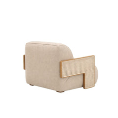 Samaara Wooden Plush Armchair - Armchairs - Gharaana