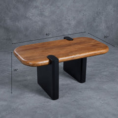 Rooted Modern Solid Wood Center Table - Centre Tables - Gharaana