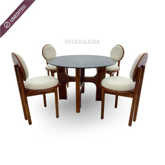 Graham Glass - Top Dining Table Set - Dining Set - Gharaana