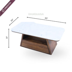 Spectra Marble top s/2 Nesting Centre Tables - Centre Tables - Gharaana