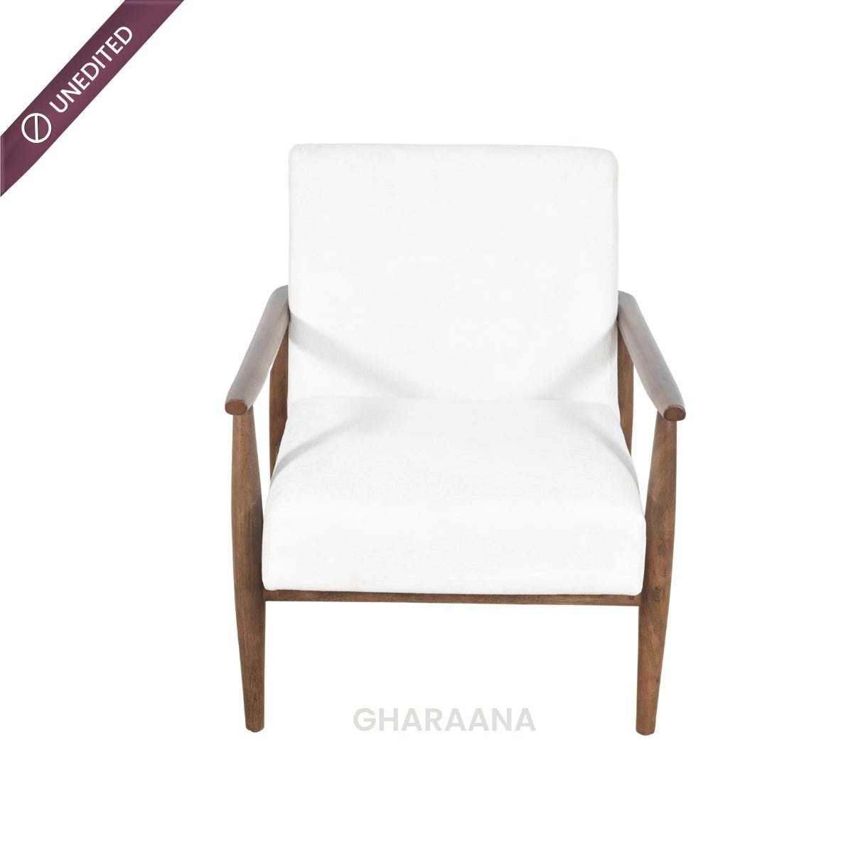 Kiyan Wooden Plush Armchair - Armchairs - Gharaana