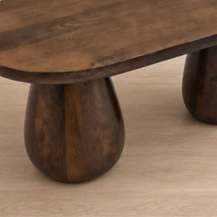 Akira Oval top Solid Wood Center Table - Centre Tables - Gharaana