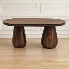 Akira Oval top Solid Wood Center Table - Centre Tables - Gharaana