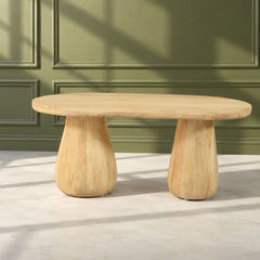 Akira Oval top Solid Wood Center Table - Centre Tables - Gharaana