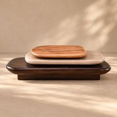 Pebble Rotating 3-Tier Solid Wood Coffee Table - Centre Tables - Gharaana