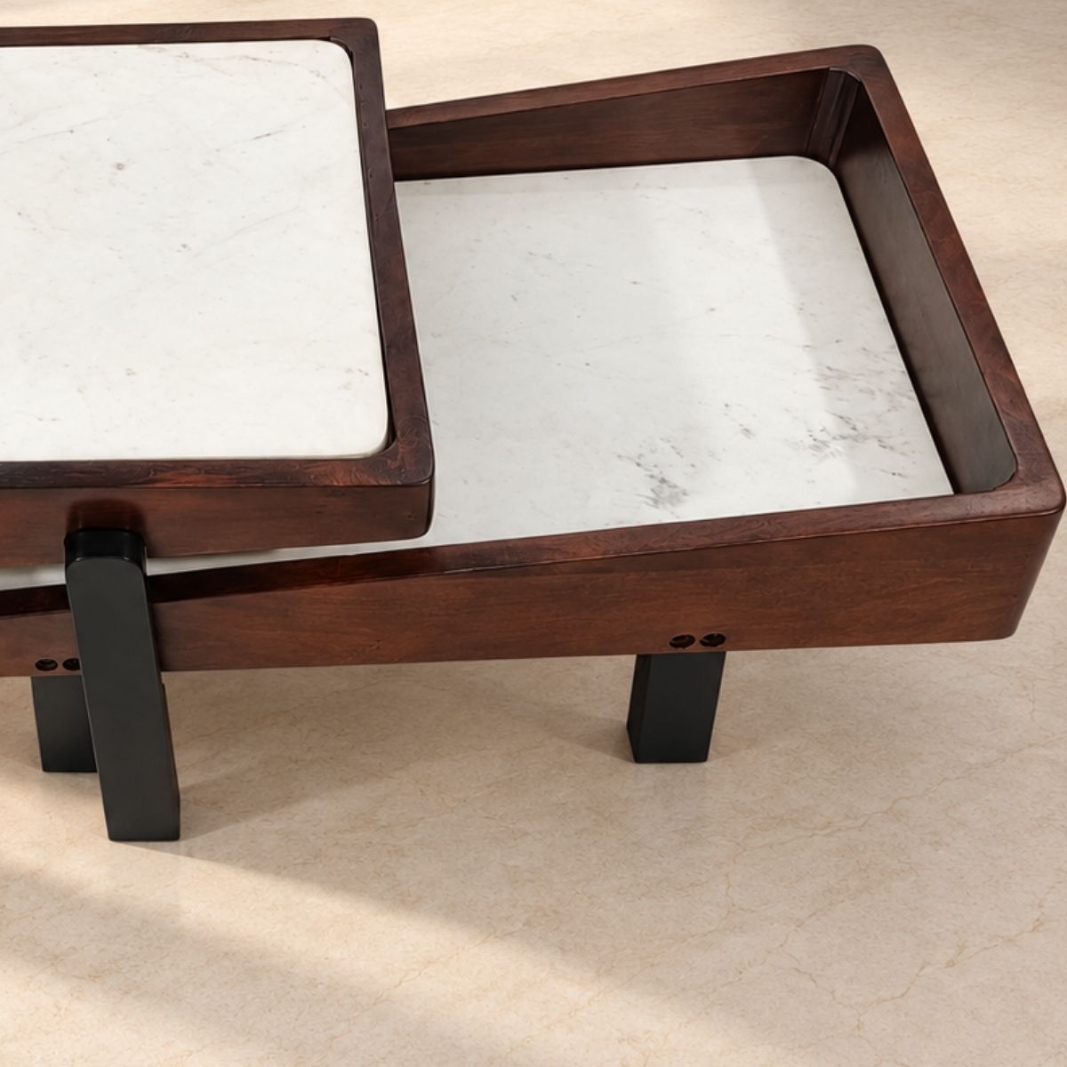 Panache Marble top Extra long Centre Tables (set of 2) - Centre Tables - Gharaana