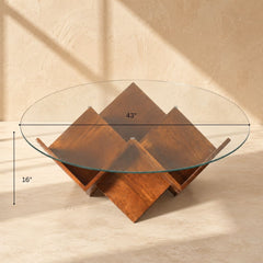 Zina Glass top Contemporary Centre Table - Centre Tables - Gharaana