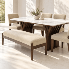 Verona Marble-Top 6-Seater Dining Table Set - Dining Set - Gharaana