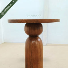 Dove Wooden Side Table - Side Tables - Gharaana