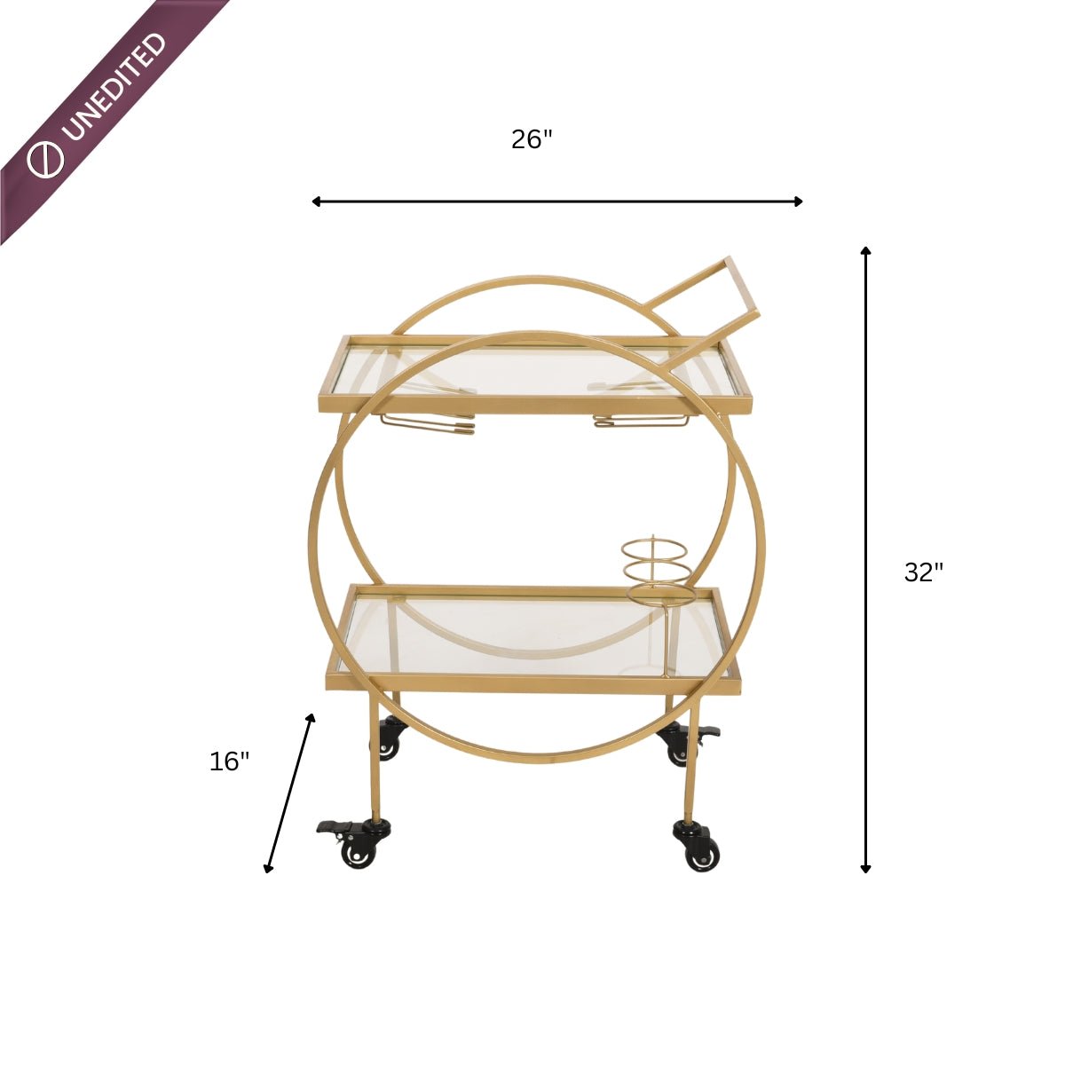 Forager 2-Tier Glass Bar Trolley - Trolleys - Gharaana