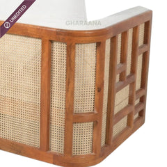 Veda Custom Wooden Upholstered Sofa - Sofas - Gharaana