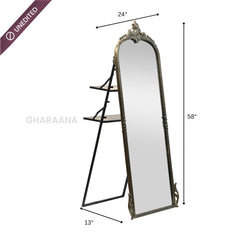 Victorian Arched Full-length Mirror with Stand - Mirrors - Gharaana