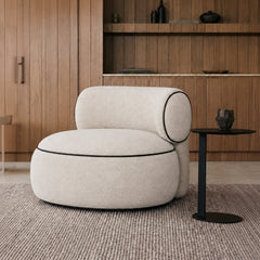 Moon Wooden Plush Armchair - Armchairs - Gharaana