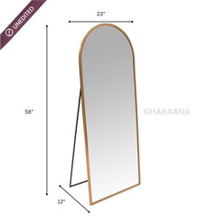 Arched Metal Floor Mirror with Stand - Mirrors - Gharaana