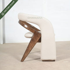 Ramya Wooden Plush Armchair - Armchairs - Gharaana
