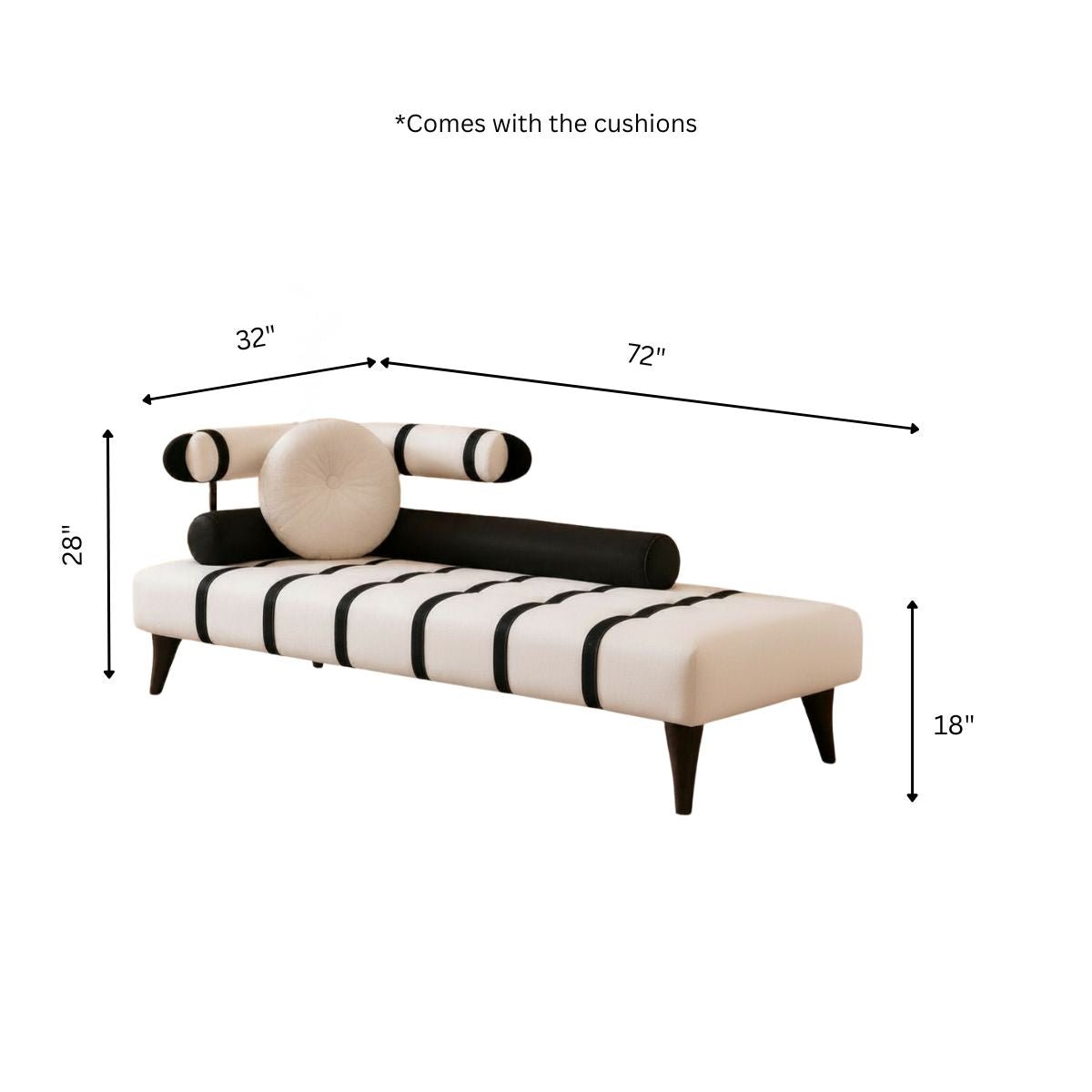 Ecplise Striped Upholstered Daybed - Sofas - Gharaana