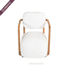 Ojas Wooden Plush Armchair - Armchairs - Gharaana