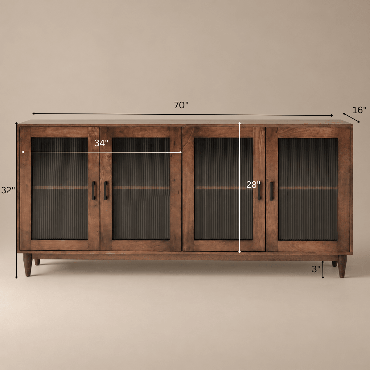 Vistara Wooden Crockery Cabinet - Sideboards - Gharaana
