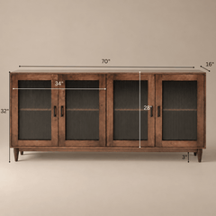 Vistara Wooden Crockery Cabinet - Sideboards - Gharaana