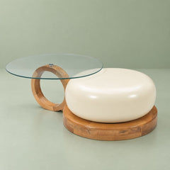 Amiya Glass and Metal Nesting Centre Tables - Centre Tables - Gharaana