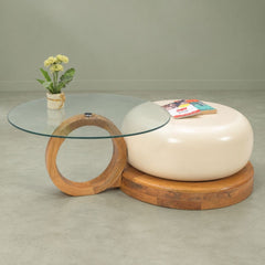 Amiya Glass and Metal Nesting Centre Tables - Centre Tables - Gharaana