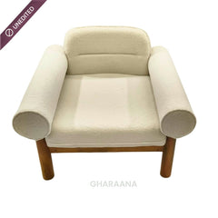Casa Wooden Plush Armchair - Armchairs - Gharaana