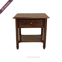 Lavanya Wooden Bedside Table - Bedsides - Gharaana