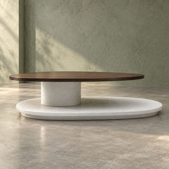 Swivel Rotating 2-Tier Solid Wood Centre Table - Centre Tables - Gharaana