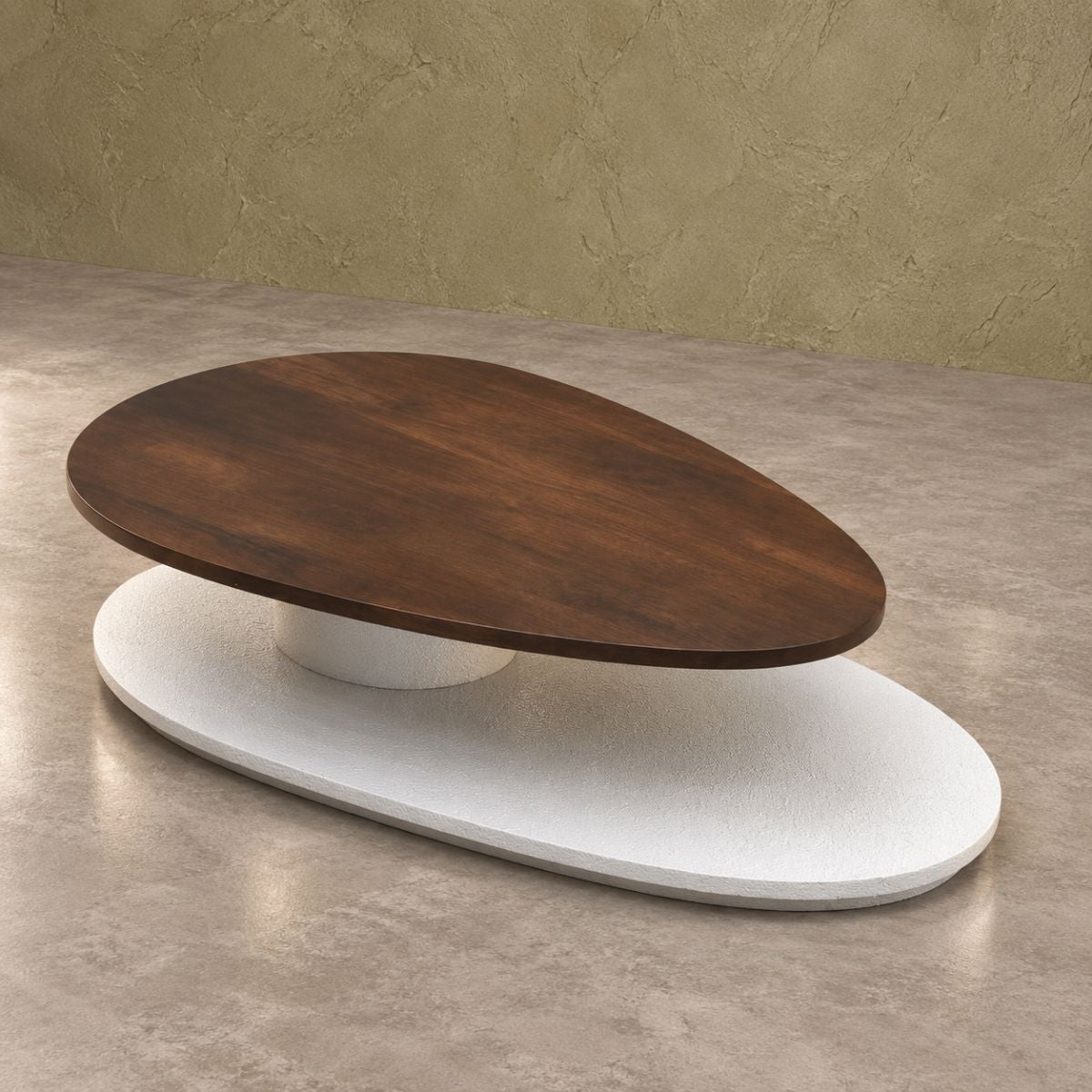 Swivel Rotating 2-Tier Solid Wood Centre Table - Centre Tables - Gharaana