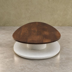 Swivel Rotating 2-Tier Solid Wood Centre Table - Centre Tables - Gharaana