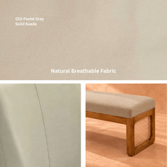 Harmony Plush Wooden Bench - Dining Chairs - Gharaana