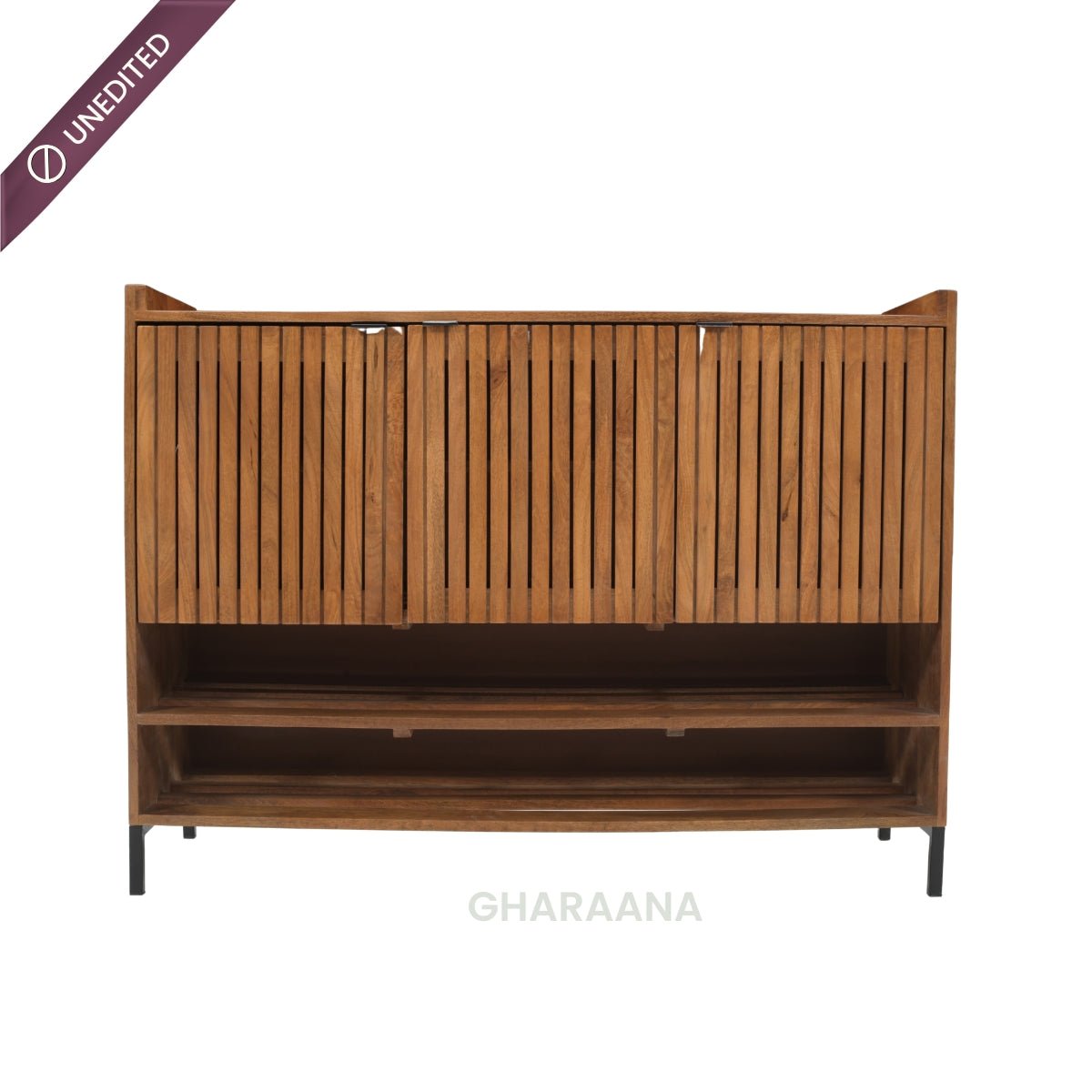 Sylvan Wooden Full Size Shoe Cabinet - Shoe Racks - Gharaana