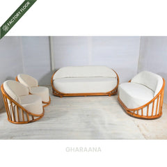 Sloan Plush Wooden Upholstered Sofa Set - Sofas - Gharaana