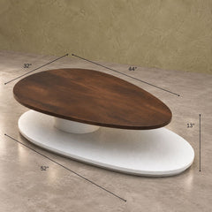 Swivel Rotating 2-Tier Solid Wood Centre Table - Centre Tables - Gharaana