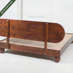 Isha 100% Solid Wood Bed with Bedside Tables - Beds - Gharaana