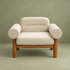 Casa Wooden Plush Armchair