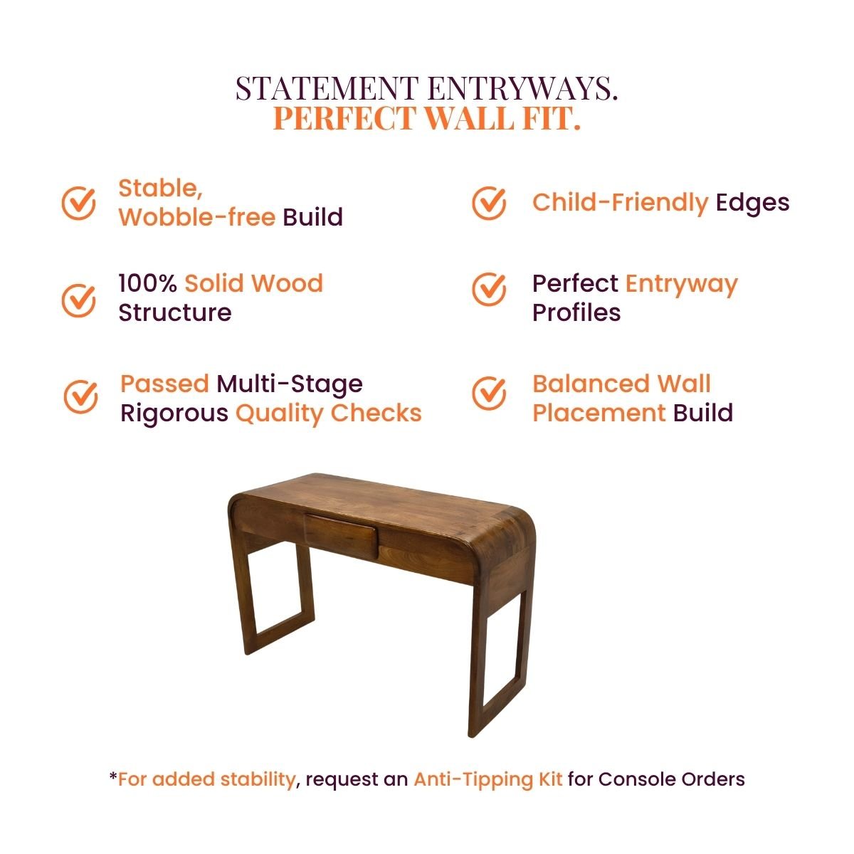 Raas Wooden Console Table - Console Tables - Gharaana